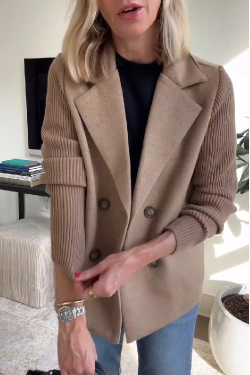 NORTHLINE STUDIO | Elegant Knit-Sleeve Blazer
