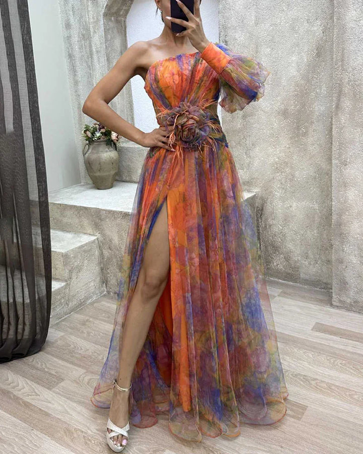 CELINA | STATEMENT FLORAL GOWN