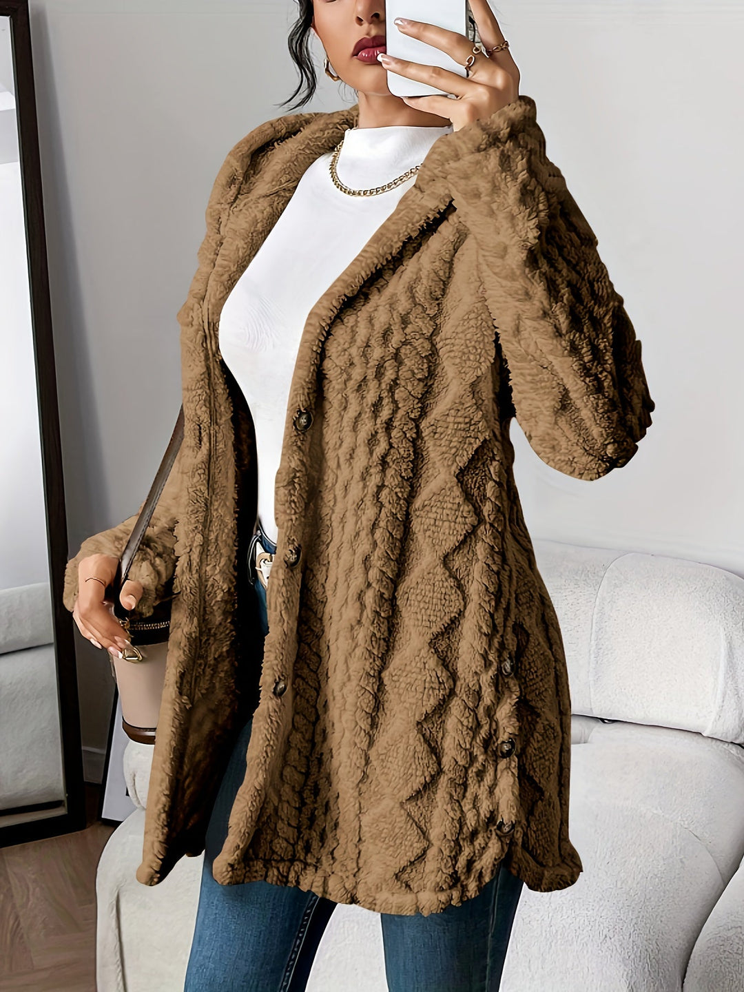 NORTHLINE STUDIO | Plush Hooded Cardigan