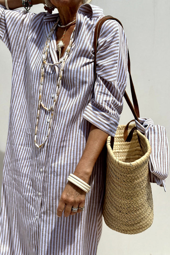 Helen | Striped Shirt Dress