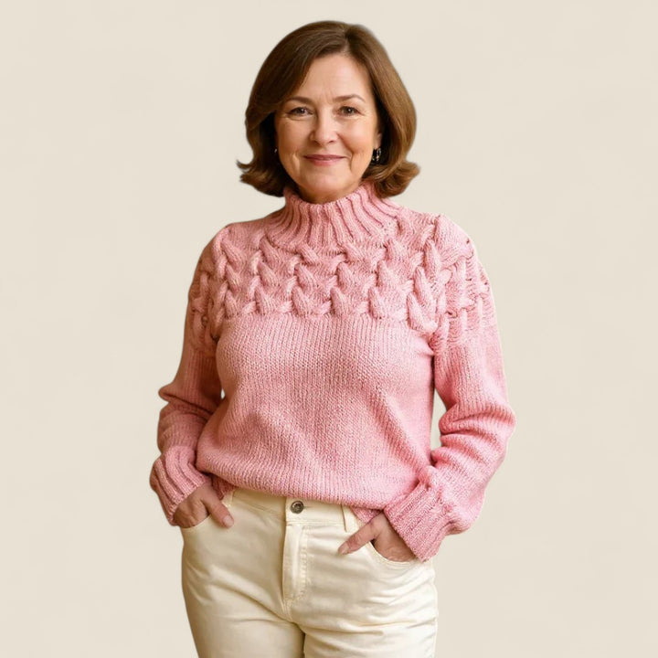 Juno | Blush Cable Knit Sweater