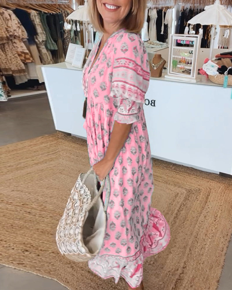 BRIDGET | BOHO PRINT MAXI DRESS