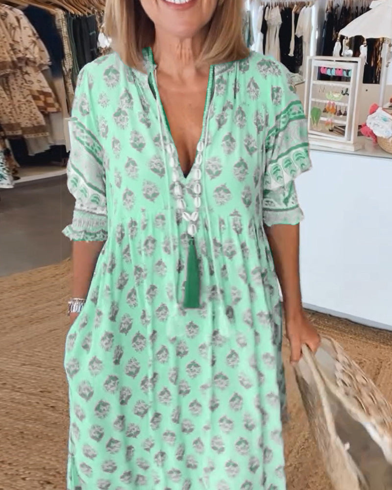 BRIDGET | BOHO PRINT MAXI DRESS