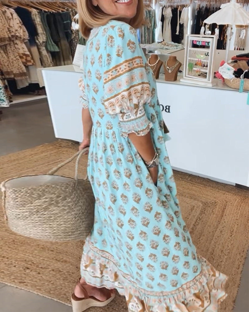 BRIDGET | BOHO PRINT MAXI DRESS