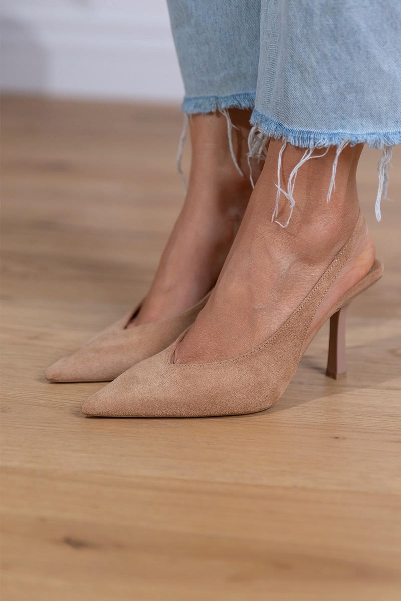 NAOMI | SUEDE SLINGBACK HEELS