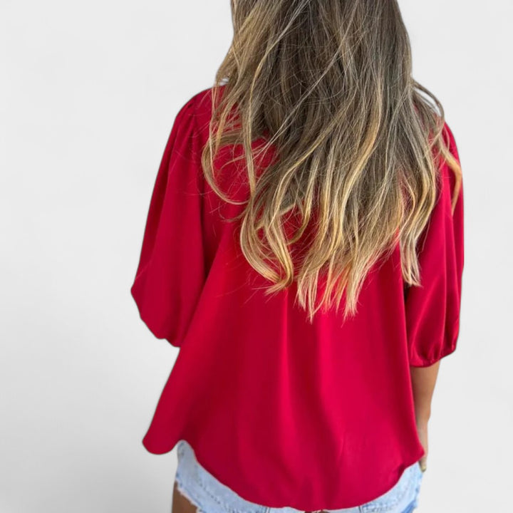 NORTHLINE STUDIO | SMOCKED BUTTON BLOUSE